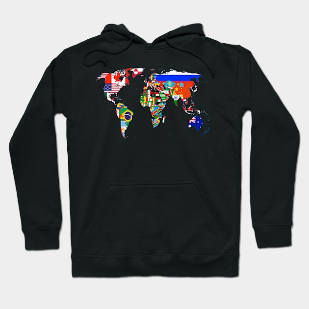 World Map Country Flag Atlas Hoodie by Weirdcore